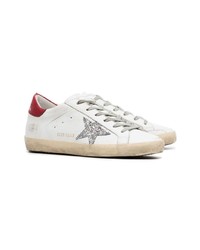 weiße verzierte Leder niedrige Sneakers von Golden Goose Deluxe Brand