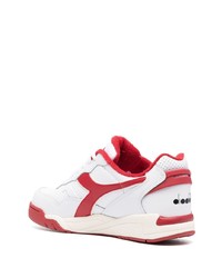 weiße verzierte Leder niedrige Sneakers von Diadora