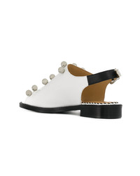 weiße verzierte Leder Sandaletten von Toga Pulla