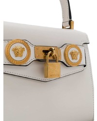 weiße verzierte Leder Umhängetasche von Versace