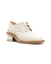 weiße verzierte Segeltuch Oxford Schuhe von Nicholas Kirkwood