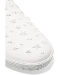 weiße verzierte Slip-On Sneakers aus Leder von Jimmy Choo