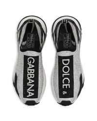 weiße verzierte Slip-On Sneakers von Dolce & Gabbana