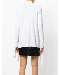 weiße verzierte Strickjacke mit einer offenen Front von Givenchy