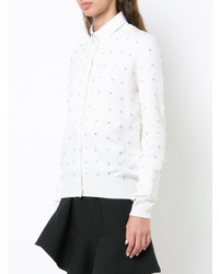 weiße verzierte Strickjacke von Givenchy