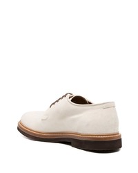 weiße Wildleder Derby Schuhe von Brunello Cucinelli