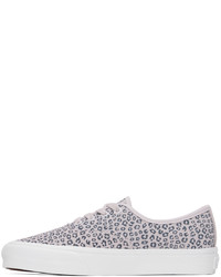 weiße Wildleder niedrige Sneakers mit Leopardenmuster von Vans