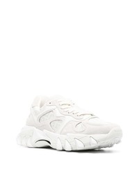 weiße Wildleder niedrige Sneakers von Balmain