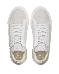 weiße Wildleder niedrige Sneakers von Giuseppe Zanotti