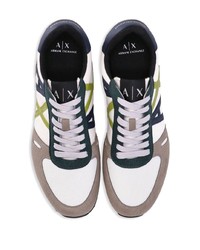 weiße Wildleder niedrige Sneakers von Armani Exchange