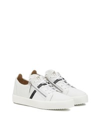 weiße Wildleder niedrige Sneakers von Giuseppe Zanotti