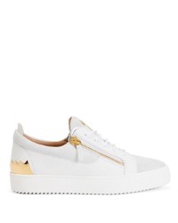 weiße Wildleder niedrige Sneakers von Giuseppe Zanotti