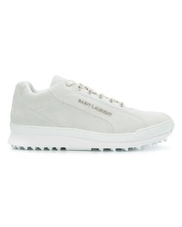 weiße Wildleder niedrige Sneakers von Saint Laurent