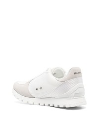 weiße Wildleder niedrige Sneakers von Trussardi