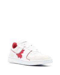 weiße Wildleder niedrige Sneakers von DSQUARED2