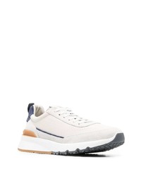 weiße Wildleder niedrige Sneakers von Brunello Cucinelli