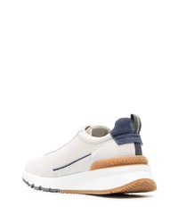 weiße Wildleder niedrige Sneakers von Brunello Cucinelli