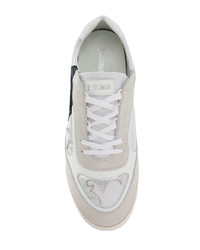 weiße Wildleder niedrige Sneakers von Just Cavalli