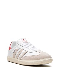 weiße Wildleder niedrige Sneakers von adidas