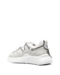 weiße Wildleder niedrige Sneakers von Philipp Plein