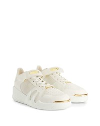 weiße Wildleder niedrige Sneakers von Giuseppe Zanotti