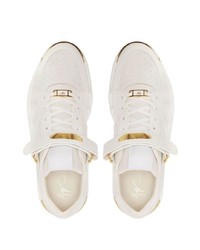 weiße Wildleder niedrige Sneakers von Giuseppe Zanotti