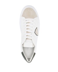 weiße Wildleder niedrige Sneakers von Philippe Model Paris