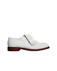 weiße Wildleder Oxford Schuhe von Burberry