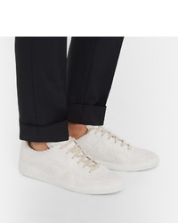 weiße Wildleder Turnschuhe von Maison Margiela