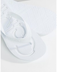 weiße Zehensandalen von Calvin Klein