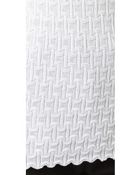 weißer ärmelloser Rollkragenpullover mit geometrischem Muster von Carven