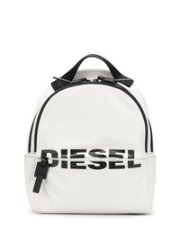 weißer bedruckter Leder Rucksack von Diesel
