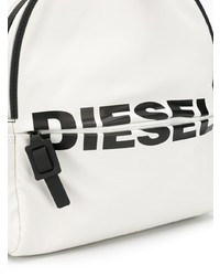 weißer bedruckter Leder Rucksack von Diesel