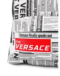 weißer bedruckter Leder Rucksack von Versace