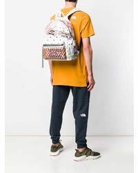 weißer bedruckter Leder Rucksack von MCM