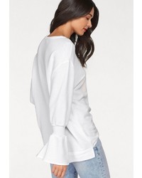 weißer bedruckter Oversize Pullover von Cotton Candy