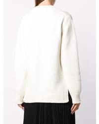 weißer bedruckter Oversize Pullover von Fendi