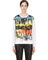 weißer bedruckter Oversize Pullover von Cédric Charlier