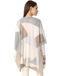 weißer bedruckter Poncho von White + Warren