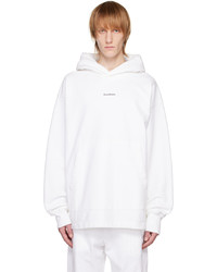 weißer bedruckter Pullover mit einem Kapuze von Acne Studios