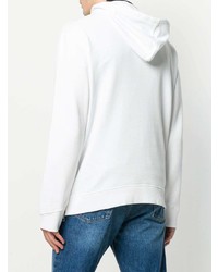 weißer bedruckter Pullover mit einem Kapuze von Just Cavalli