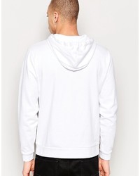 weißer bedruckter Pullover mit einem Kapuze von Asos