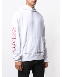 weißer bedruckter Pullover mit einem Kapuze von Amiri