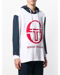 weißer bedruckter Pullover mit einem Kapuze von Sergio Tacchini