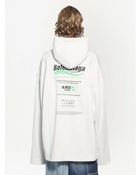 weißer bedruckter Pullover mit einem Kapuze von Balenciaga