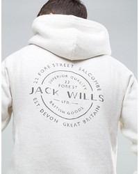 weißer bedruckter Pullover mit einem Kapuze von Jack Wills