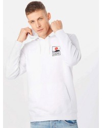 weißer bedruckter Pullover mit einem Kapuze von Edwin