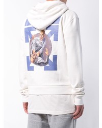 weißer bedruckter Pullover mit einem Kapuze von Off-White