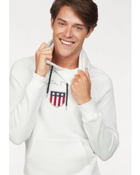 weißer bedruckter Pullover mit einem Kapuze von Gant