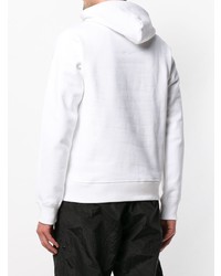 weißer bedruckter Pullover mit einem Kapuze von Undercover